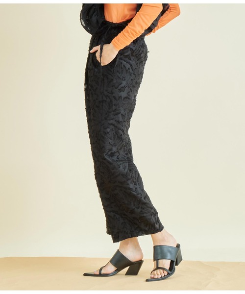 Settimissimo(セッティミッシモ)の「フリンジジャガード ウエストタック ワイド パンツ(その他パンツ・レディース・アイボリー/ブラック・FREE)」の12枚目の写真