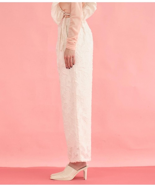 Settimissimo(セッティミッシモ)の「フリンジジャガード ウエストタック ワイド パンツ(その他パンツ・レディース・アイボリー/ブラック・FREE)」の18枚目の写真