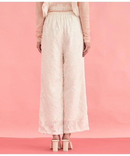 Settimissimo(セッティミッシモ)の「フリンジジャガード ウエストタック ワイド パンツ(その他パンツ・レディース・アイボリー/ブラック・FREE)」の19枚目の写真