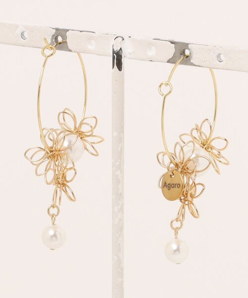 tone(トーン)の「【Agaro】No.452 サージカルステンレス フープピアス フラワー 花(MA)(ピアス(両耳用)・レディース・ゴールド・FREE)」の5枚目の写真