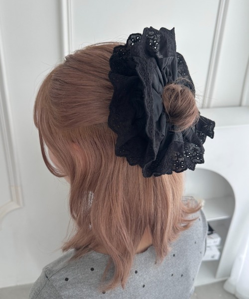 セール】コットンレースボリュームシュシュ（シュシュ）｜Loueme