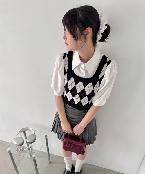 Loueme（ルエム）の「コットンレースボリュームシュシュ（シュシュ・レディース・ブラック/ホワイト・FREE）」の3枚目の写真