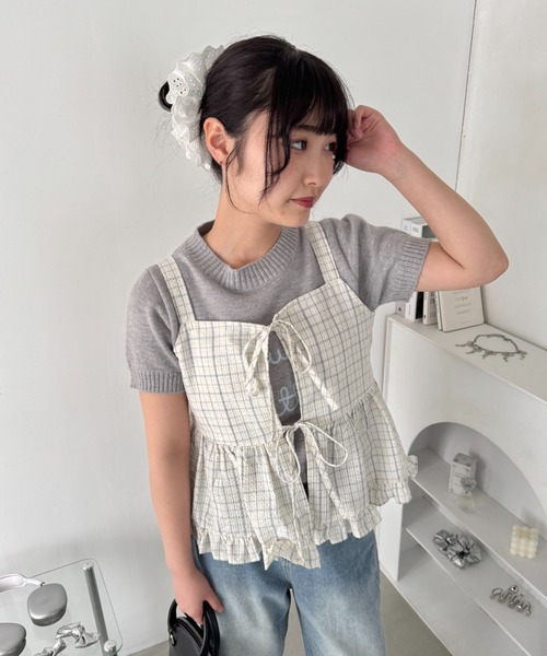 Loueme（ルエム）の「コットンレースボリュームシュシュ（シュシュ・レディース・ブラック/ホワイト・FREE）」の5枚目の写真