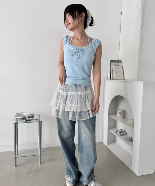 Loueme（ルエム）の「コットンレースボリュームシュシュ（シュシュ・レディース・ブラック/ホワイト・FREE）」の6枚目の写真