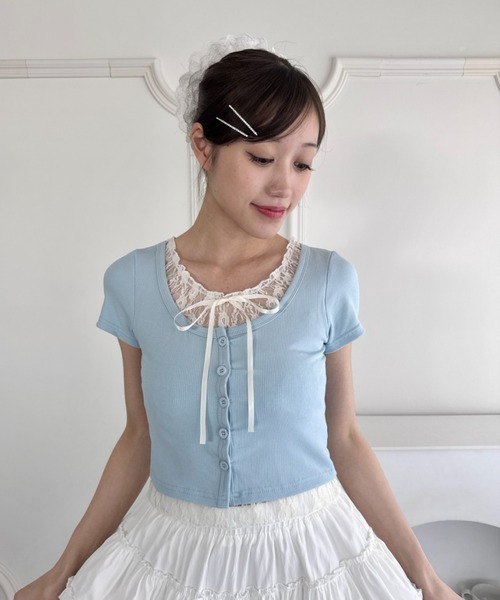 Loueme（ルエム）の「コットンレースボリュームシュシュ（シュシュ・レディース・ブラック/ホワイト・FREE）」の10枚目の写真