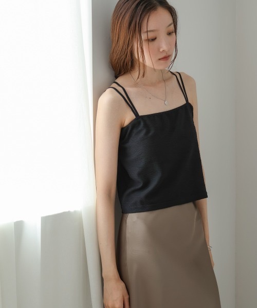 Bab（バブ）の「【S・Mサイズ展開】カップ付キショート丈ジャガードキャミソール（キャミソール・レディース・アイボリー/ブラウン/ブラック・MEDIUM/SMALL）」の17枚目の写真