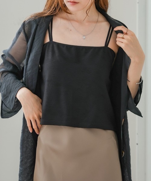Bab（バブ）の「【S・Mサイズ展開】カップ付キショート丈ジャガードキャミソール（キャミソール・レディース・アイボリー/ブラウン/ブラック・MEDIUM/SMALL）」の20枚目の写真
