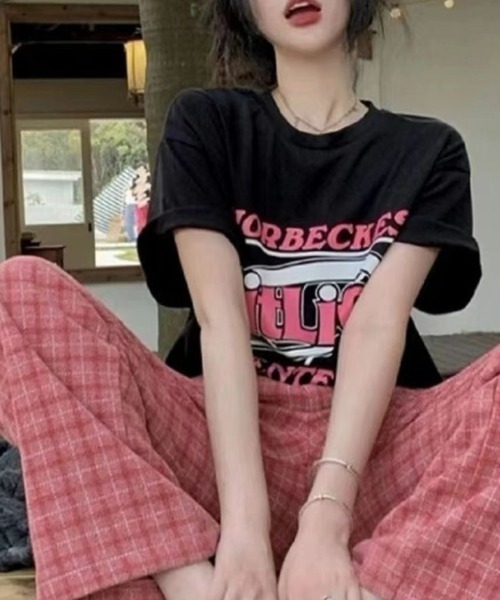 SHEENA(シーナ)の「Fit LifeロゴプリントルーズTシャツ(Tシャツ/カットソー・レディース・ブラック/レッド・M)」の17枚目の写真