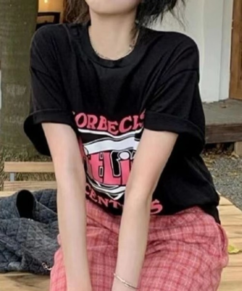 SHEENA(シーナ)の「Fit LifeロゴプリントルーズTシャツ(Tシャツ/カットソー・レディース・ブラック/レッド・M)」の18枚目の写真