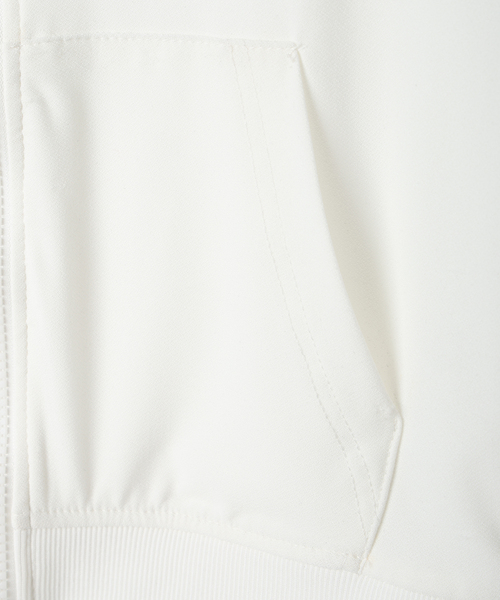 Amourire girl（アムリールガール）の「タイダイスリーブ 切替ジップアップパーカー（UV対策/紫外線対策）（パーカー・キッズ・ブラック/オフホワイト・130cm/140cm/150cm/160cm）」の5枚目の写真