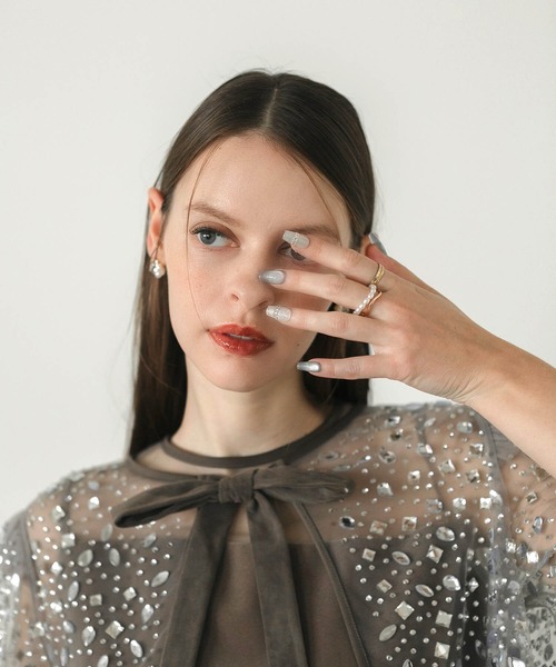 Anail（エーネイル）の「3D水光ネイルストーンシルバーブルーマグネットバレリーナネイルチップ（ネイルシール/ネイルチップ・レディース・ブルー・LARGE/MEDIUM/SMALL）」の8枚目の写真