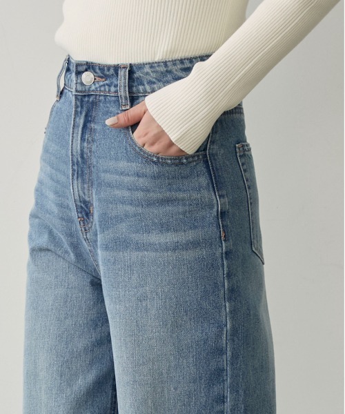 新色ネイビー追加】【S/M/Lサイズ展開】【Blue】ハイウエストワイド