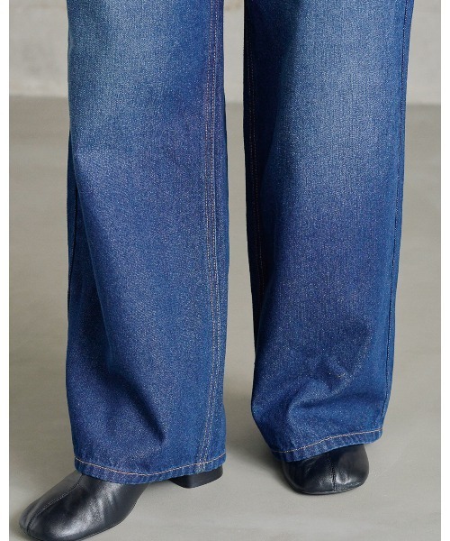 新色ネイビー追加】【S/M/Lサイズ展開】【Blue】ハイウエストワイド