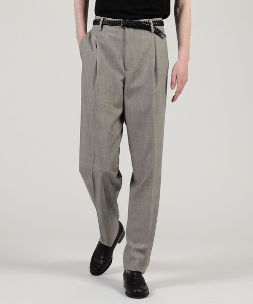 TOMORROWLAND （トゥモローランド）の「ウールシルク 1プリーツ テーパードスラックス（スラックス・メンズ・ネイビー/グレー系その他・44/46/48/50）」の3枚目の写真