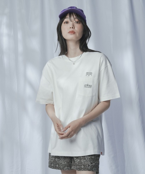 Manhattan Portage（マンハッタンポーテージ）の「S/S Print T-Shirt（Tシャツ/カットソー・メンズ・ホワイト/ブラック/ベージュ/ライトパープル・MEDIUM/SMALL/X-LARGE/LARGE）」の8枚目の写真