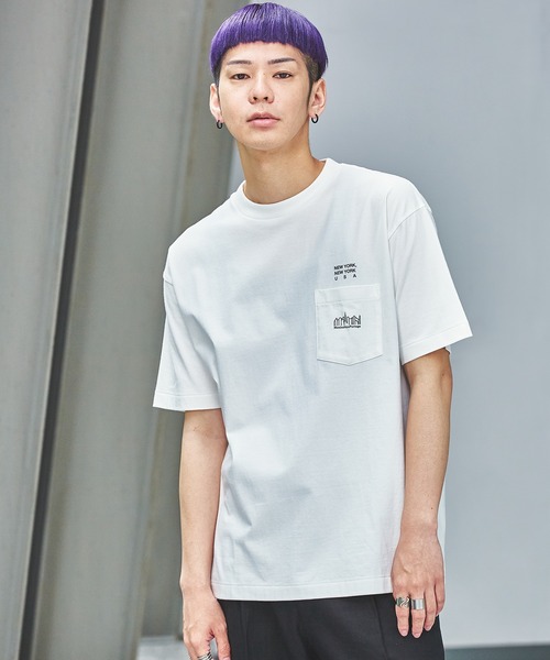 Manhattan Portage（マンハッタンポーテージ）の「S/S Print T-Shirt（Tシャツ/カットソー・メンズ・ホワイト/ブラック/ベージュ/ライトパープル・MEDIUM/SMALL/X-LARGE/LARGE）」の22枚目の写真