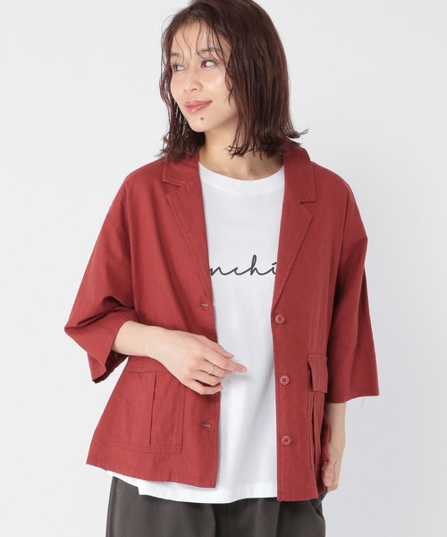 JOURNAL STANDARD コットンリネンVISハーフスリーブジャケット JOURNAL STANDARD｜コットンリネンVISハーフスリーブジャケット