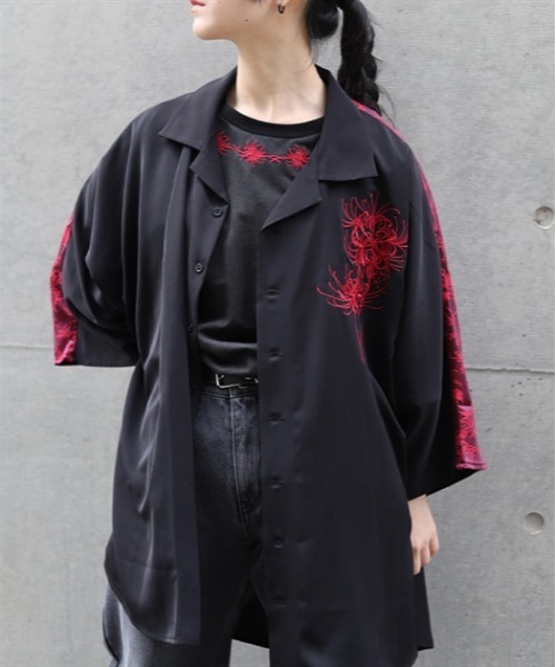 セール】彼岸花刺繍半袖Tシャツ（Tシャツ/カットソー）｜REZEN