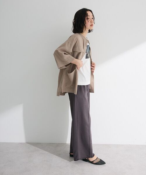 Green　Parks（グリーンパークス）の「ミリタリーシャツジャケット（ノーカラージャケット・レディース・カーキ/ブラウン/ベージュ・FREE）」の16枚目の写真