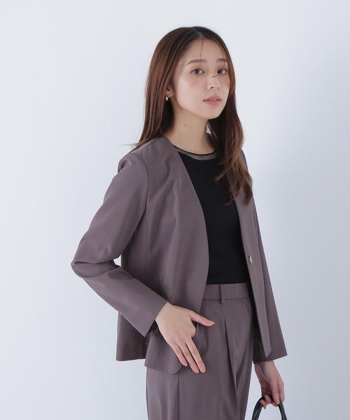 NATURAL BEAUTY BASIC ジャケット ノーカラージャケット