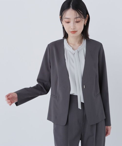 NATURAL BEAUTY BASIC ジャケット ノーカラージャケット リネン