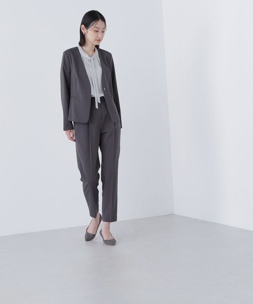 NATURAL BEAUTY BASIC（ナチュラルビューティーベーシック）の「◇サマードライタッチ SETUP ノーカラージャケット（ノーカラージャケット・レディース・ブラウン/ベージュ/チャコールグレー・MEDIUM/SMALL）」の7枚目の写真
