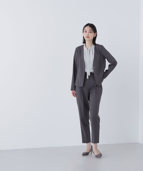 NATURAL BEAUTY BASIC（ナチュラルビューティーベーシック）の「◇サマードライタッチ SETUP ノーカラージャケット（ノーカラージャケット・レディース・ブラウン/ベージュ/チャコールグレー・MEDIUM/SMALL）」の9枚目の写真