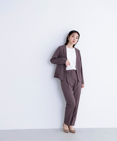 NATURAL BEAUTY BASIC（ナチュラルビューティーベーシック）の「◇サマードライタッチ SETUP ノーカラージャケット（ノーカラージャケット・レディース・ブラウン/ベージュ/チャコールグレー・MEDIUM/SMALL）」の11枚目の写真