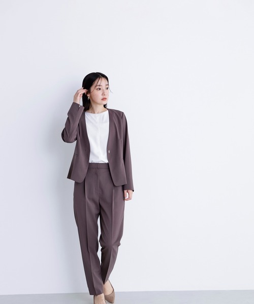 NATURAL BEAUTY BASIC（ナチュラルビューティーベーシック）の「◇サマードライタッチ SETUP ノーカラージャケット（ノーカラージャケット・レディース・ブラウン/ベージュ/チャコールグレー・MEDIUM/SMALL）」の13枚目の写真