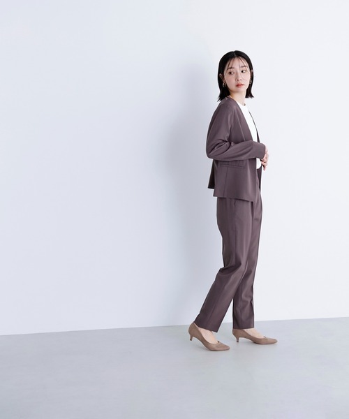 NATURAL BEAUTY BASIC（ナチュラルビューティーベーシック）の「◇サマードライタッチ SETUP ノーカラージャケット（ノーカラージャケット・レディース・ブラウン/ベージュ/チャコールグレー・MEDIUM/SMALL）」の15枚目の写真