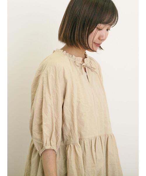 Samansa Mos2(サマンサ モスモス)の「裾刺繍前後2WAYスキッパーチュニック(シャツ/ブラウス・レディース・イエロー/ベージュ/ブラック/オフホワイト/ブルー・F)」の13枚目の写真