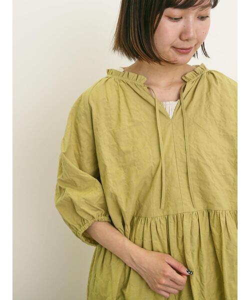 Samansa Mos2(サマンサ モスモス)の「裾刺繍前後2WAYスキッパーチュニック(シャツ/ブラウス・レディース・イエロー/ベージュ/ブラック/オフホワイト/ブルー・F)」の18枚目の写真