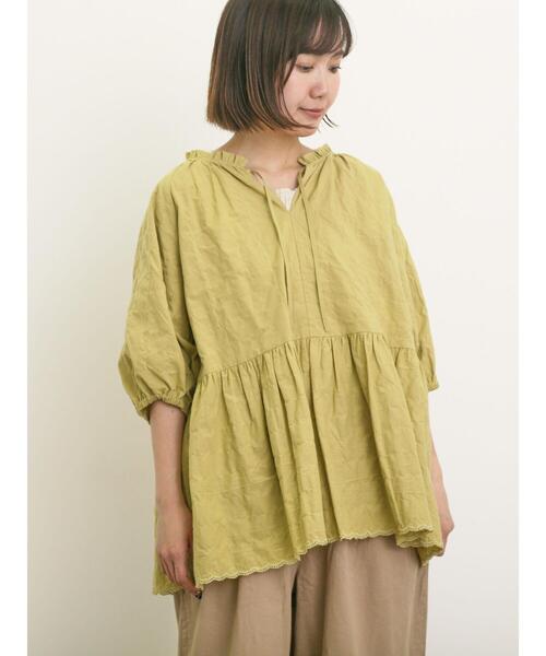 Samansa Mos2(サマンサ モスモス)の「裾刺繍前後2WAYスキッパーチュニック(シャツ/ブラウス・レディース・イエロー/ベージュ/ブラック/オフホワイト/ブルー・F)」の19枚目の写真