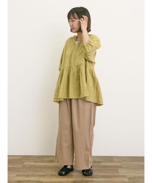 Samansa Mos2(サマンサ モスモス)の「裾刺繍前後2WAYスキッパーチュニック(シャツ/ブラウス・レディース・イエロー/ベージュ/ブラック/オフホワイト/ブルー・F)」の22枚目の写真