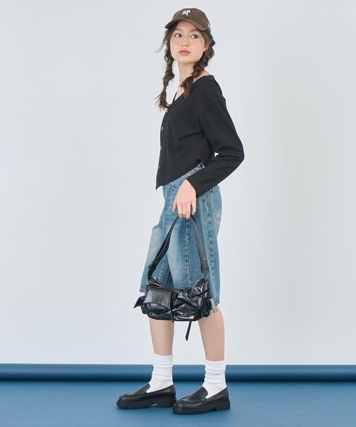 ANAP（アナップ）の「ポケット デザイン 2way ショルダー バッグ（ショルダーバッグ・レディース・ブラウン/ブラック・FREE）」の13枚目の写真