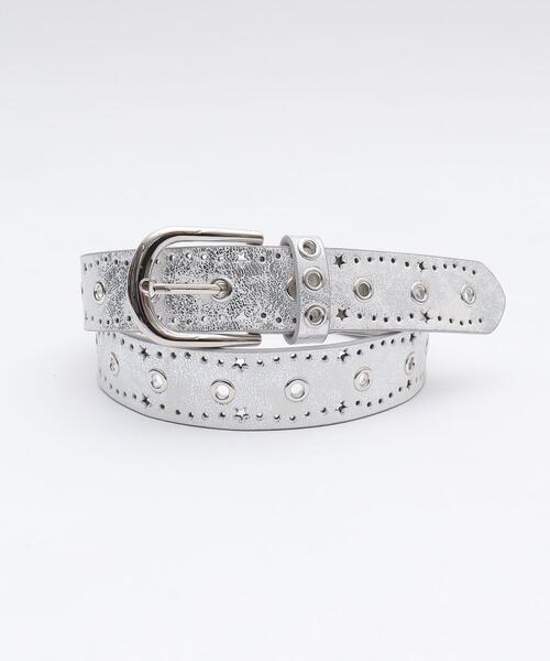 WEGO（ウィゴー）の「WEGO/スターハトメベルト（ベルト・レディース・ブラック/シルバー・FREE）」の2枚目の写真