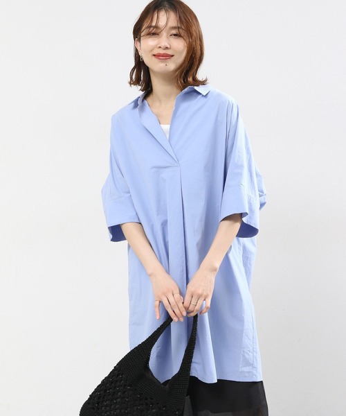 新品 ❣️ スタジオクリップ 七分袖 コットン　シャツ　チュニック　ブラック studio CLIP｜袖リブシャツチュニック | Rakuten Fashion(楽天