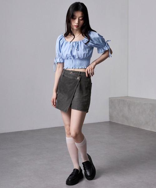 nui nullu（ヌイヌル）の「【nui nullu】グラデーションラップデニム カーゴショートパンツ（デニムパンツ・レディース・ブラック系/ブルー系・S/M）」の16枚目の写真