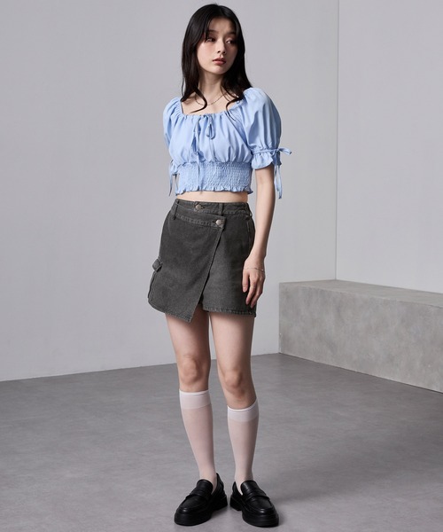 nui nullu（ヌイヌル）の「【nui nullu】グラデーションラップデニム カーゴショートパンツ（デニムパンツ・レディース・ブラック系/ブルー系・S/M）」の21枚目の写真