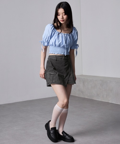 nui nullu（ヌイヌル）の「【nui nullu】グラデーションラップデニム カーゴショートパンツ（デニムパンツ・レディース・ブラック系/ブルー系・S/M）」の22枚目の写真