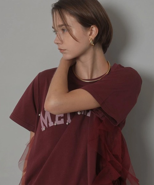 サイドチュールロゴT-shirt（Tシャツ/カットソー）｜CADUNE