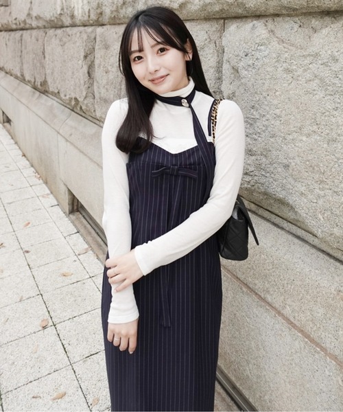 etre loin（エトルワン）の「Stripe ribbon tight dress（ドレス