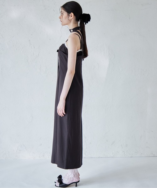 etre loin（エトルワン）の「Stripe ribbon tight dress（ドレス・レディース・ブラック/グレー/ネイビー・M）」の14枚目の写真