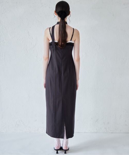 etre loin（エトルワン）の「Stripe ribbon tight dress（ドレス・レディース・ブラック/グレー/ネイビー・M）」の15枚目の写真