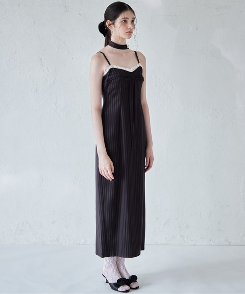 etre loin（エトルワン）の「Stripe ribbon tight dress（ドレス・レディース・ブラック/グレー/ネイビー・M）」の17枚目の写真