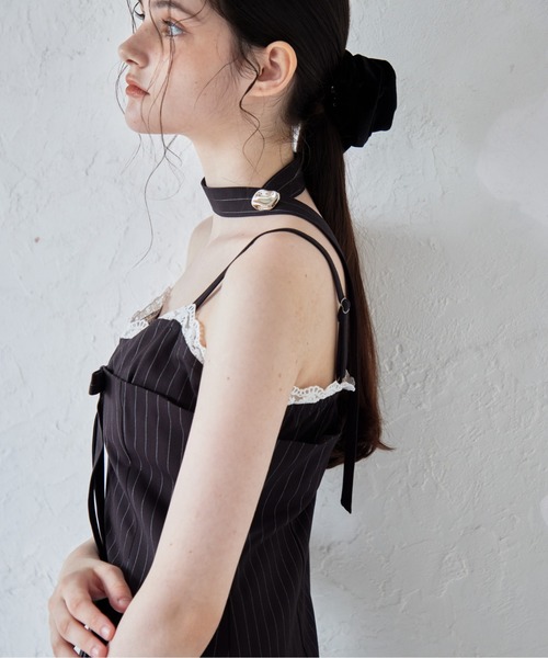 etre loin（エトルワン）の「Stripe ribbon tight dress（ドレス・レディース・ブラック/グレー/ネイビー・M）」の6枚目の写真