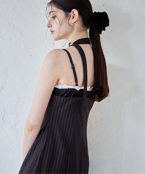 etre loin（エトルワン）の「Stripe ribbon tight dress（ドレス・レディース・ブラック/グレー/ネイビー・M）」の7枚目の写真