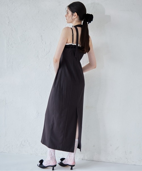 etre loin（エトルワン）の「Stripe ribbon tight dress（ドレス・レディース・ブラック/グレー/ネイビー・M）」の8枚目の写真