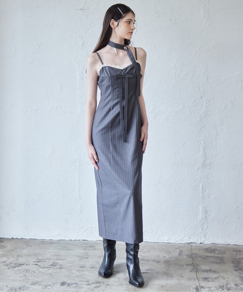 etre loin（エトルワン）の「Stripe ribbon tight dress（ドレス・レディース・ブラック/グレー/ネイビー・M）」の18枚目の写真