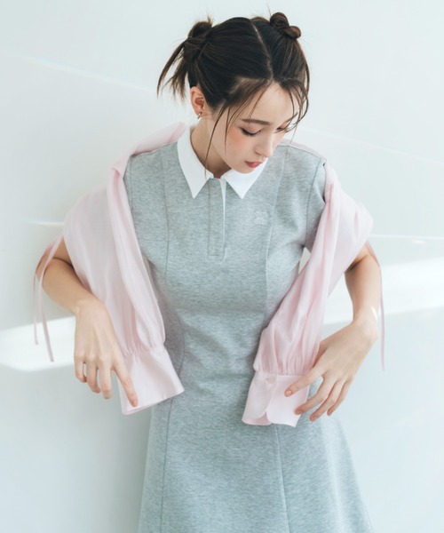 JILL BY JILLSTUART ポロ衿カットソーワンピース グレー JILL by STUART ワンピース ポロ衿カットソーワンピース